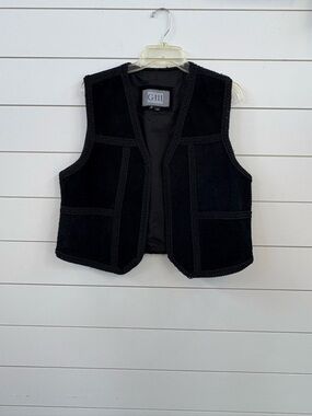 Vintage G-III Black Women’s Leather Trimmed Vest